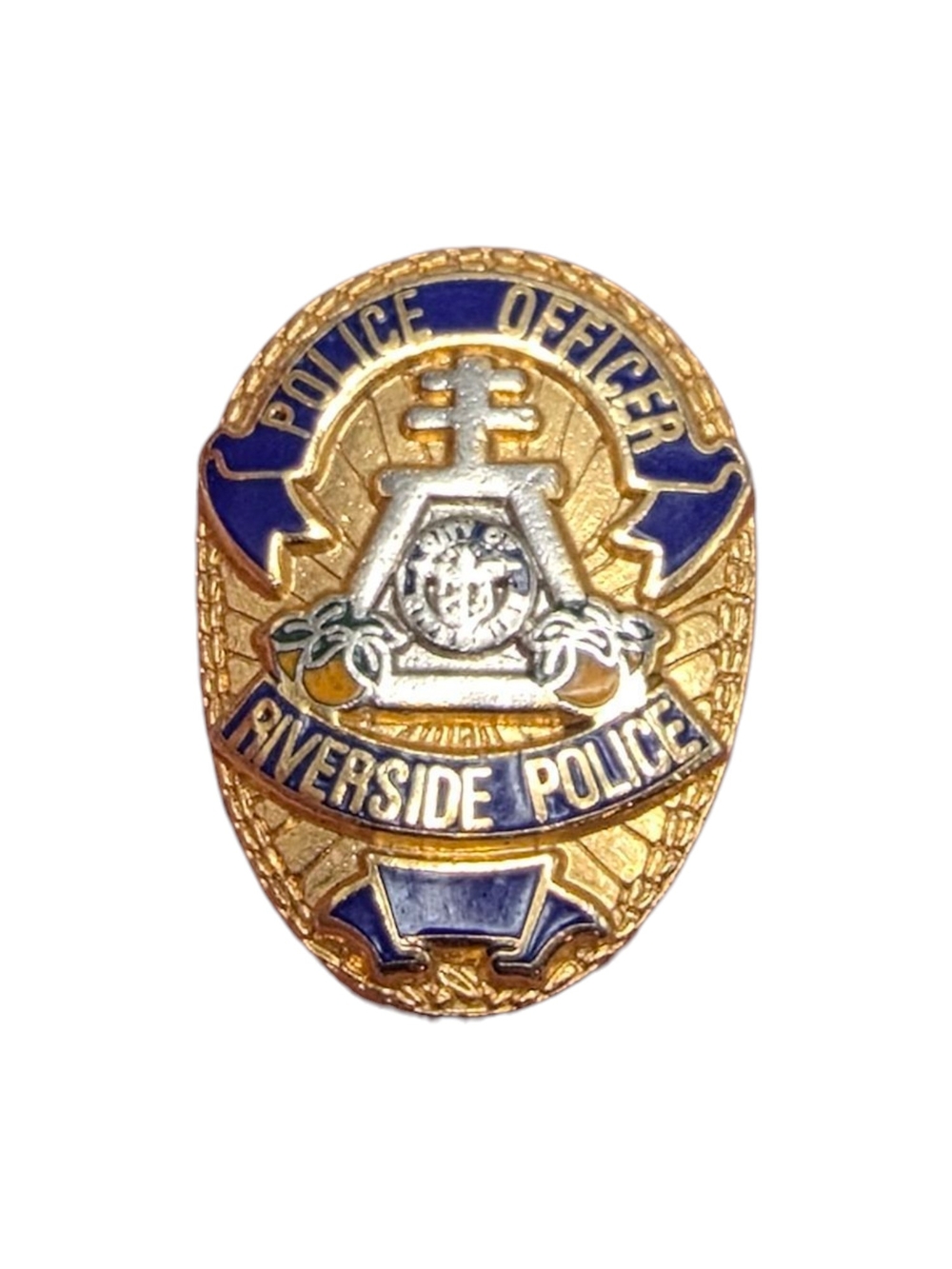 Vintage Police Officer Riverside, California Lapel Pin 1"